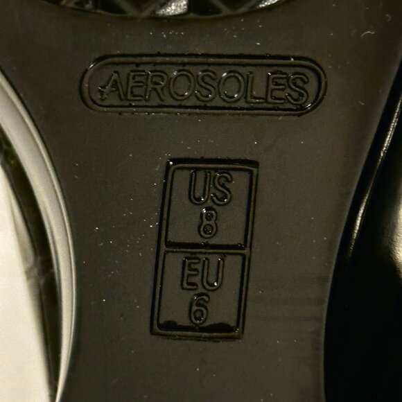 Aerosoles Loafer Wedge Shoes Comfort Black Faux Alligator Leather Womens Size 8 - Picture 3 of 8